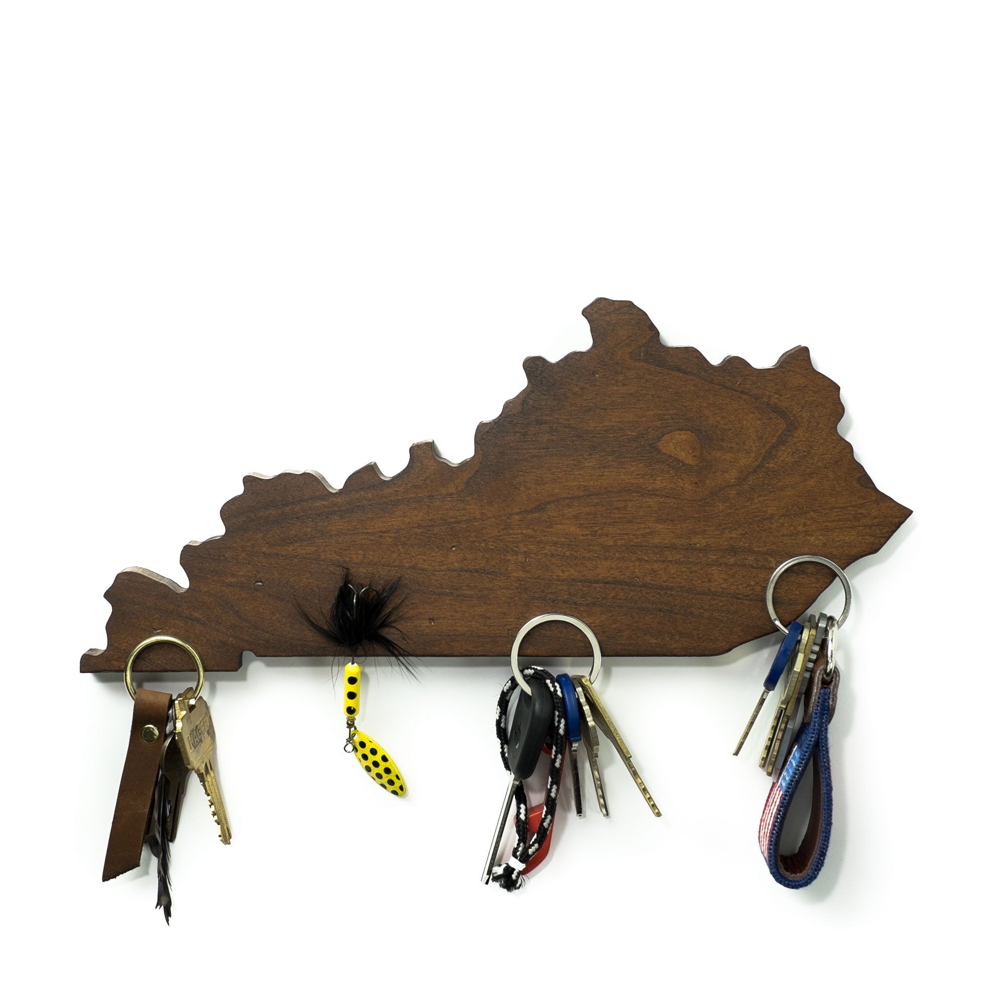 Mygamedaystore Louisville Cardinals Keychain Wood Sq State Map & Logo
